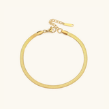 Gia Gold Herringbone Fußkettchen – Gelbgold