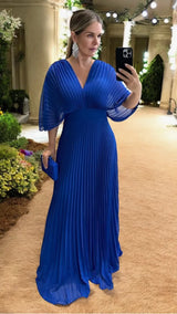 Paya | Elegantes Midikleid mit V‑Ausschnitt – Dunkelblau