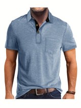 Polo Herren - Regular Fit mit kurzen Ärmeln und Kontrastkragen | Geschäftlich – Blau