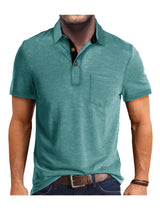 Polo Herren - Regular Fit mit kurzen Ärmeln und Kontrastkragen | Geschäftlich – Grün