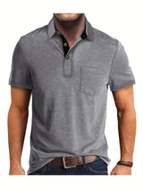 Polo Herren - Regular Fit mit kurzen Ärmeln und Kontrastkragen | Geschäftlich – Grau