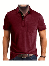 Polo Herren - Regular Fit mit kurzen Ärmeln und Kontrastkragen | Geschäftlich – Rot