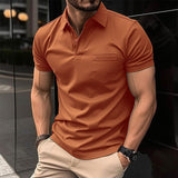 Herren T-Shirt - Modern Slim Fit Polo mit Kragen | Dehnbar – Orange