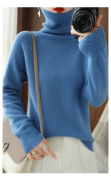 Prisca | Eleganter Rollkragenpullover – Blau