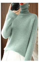 Prisca | Eleganter Rollkragenpullover – Grün