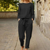 RIITTA - Stilvolles zweiteiliges Set – Schwarz