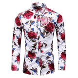 Trendy Blumenmuster Hemd - Finn – Rot
