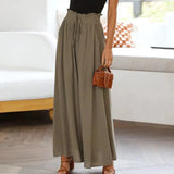 Tarianne – Stilvolle Hose mit weitem Bein – Armygrün