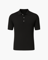 Donte - Kurzärmeliges Gestricktes Polo Hemd – Schwarz