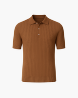 Donte - Kurzärmeliges Gestricktes Polo Hemd – Braun