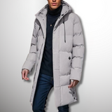 Herren Winterjacke | Gepolsterter Mantel Mit Kapuze – Grau