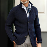 Eleganter Herren Cardigan | Strickjacke Mit Knöpfen – Blau