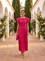 Annika | Elegantes Kleid mit fließendem Fall – Rosa