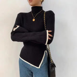 Pullover mit asymmetrischem Saum – Schwarz