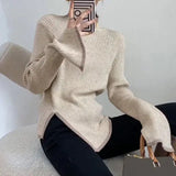 Pullover mit asymmetrischem Saum – Beige
