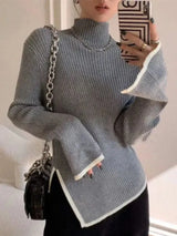 Pullover mit asymmetrischem Saum – Grau