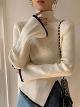 Pullover mit asymmetrischem Saum – Weiß