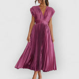 Vivica | Luxuriöses Samt-Maxikleid – Pflaume