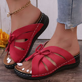 Retro Sandalen Damen – Bequeme orthopädische Schuhe für den Sommer – Rot