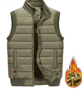 Warme outdoor-weste mit futter für herren – Grün