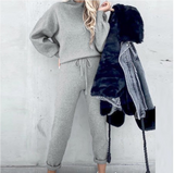 Bequemes Freizeit Set Damen – Hellgrau