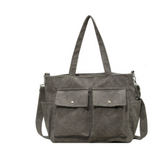 Ghent™ Vintage-Inspirierte Umhängetasche Aus Gewachstem Baumwoll-Canvas & Leder, 4 L Volumen – Grau
