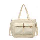 Ghent™ Vintage-Inspirierte Umhängetasche Aus Gewachstem Baumwoll-Canvas & Leder, 4 L Volumen – Weiß