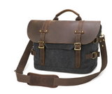 Boulder™ Canvas Schultertasche - Wasserabweisend, Robustes Design, Vintage Stil, Ideal für Alltag – Dunkelgrau