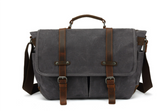Nuremberg™ Vintage Kameratasche – Robuste Umhängetasche aus gewachstem Canvas und Leder, Unisex – Armeegrün