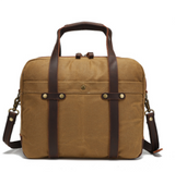 Ashville™  Laptop-Umhängetasche Aus Wachsbeschichtetem Canvas Und Crazy Horse Leder, 13L, Unisex – Khaki
