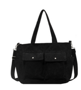 Braga™ Vintage Umhängetasche – Multifunktionale Schultertasche Aus Wachsbeschichtetem Baumwoll-Canvas Und Leder, Ideal Für Laptop – Schwarz