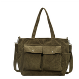Braga™ Vintage Umhängetasche – Multifunktionale Schultertasche Aus Wachsbeschichtetem Baumwoll-Canvas Und Leder, Ideal Für Laptop – Armeegrün
