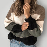 Damen Pullover – Warmer, moderner Strickpullover für kühle Tage – Khaki