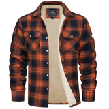 Mit Fleece gefütterte Karojacke - Evans – Orange