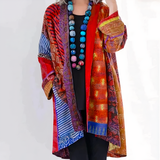 Rozenna – Strickjacke Im Kimono-Stil – Rot