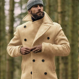 Eleganter herren wintermantel aus wolle - reinold – Khaki