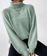 Blaire – warmer Strick-Rollkragenpullover für Damen – Mintgrün