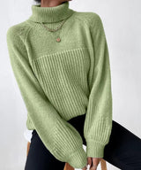 Blaire – warmer Strick-Rollkragenpullover für Damen – Grün