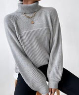 Blaire – warmer Strick-Rollkragenpullover für Damen – Grau