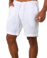 Stilvolle Leinen-Shorts für Herren - Leo – Weiß