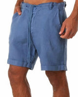 Stilvolle Leinen-Shorts für Herren - Leo – Blau