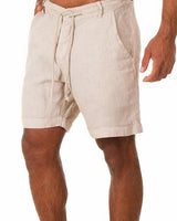 Stilvolle Leinen-Shorts für Herren - Leo – Beige