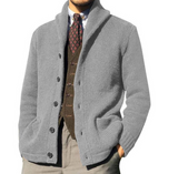 Klassische gestrickte herrenjacke mit knöpfen – Grau