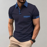 Reinhard | Herren Lässig Polohemd | Kurzarm – Marineblau