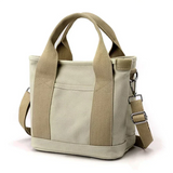 Milla Canvas Schultertasche – Beige