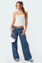 Damen Jeans | Niedrige Taille mit geradem Beinverlauf – Blau