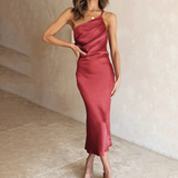 Gallarna - Ein-Schulter Body Flow Kleid – Rot