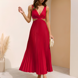 Vania - Elegantes und fließendes Damenkleid – Rot