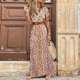 Liora | Maxi Ibiza Kleid im Hippie-Stil + GRATIS Gürtel – Rot