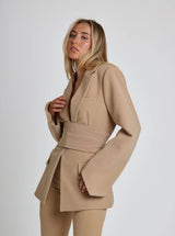 Renata | Eleganter Blazer mit Gürtel – Khaki